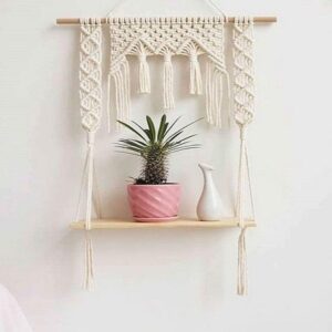 Macrame Wall Hanging Shelf Cotton Rope TOPS-12