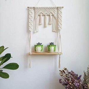 Macrame Wall Hanging Shelf Cotton Rope TOPS-12