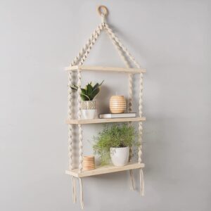 Macrame Wall Hanging 3-Tier Floating Shelves